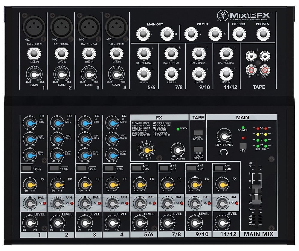 MACKIE MIX 12 FX - 12 kanałowy kompaktowy mikser audio