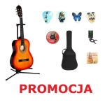 Gitara klasyczna 3/4 leworęczna + Dodatki